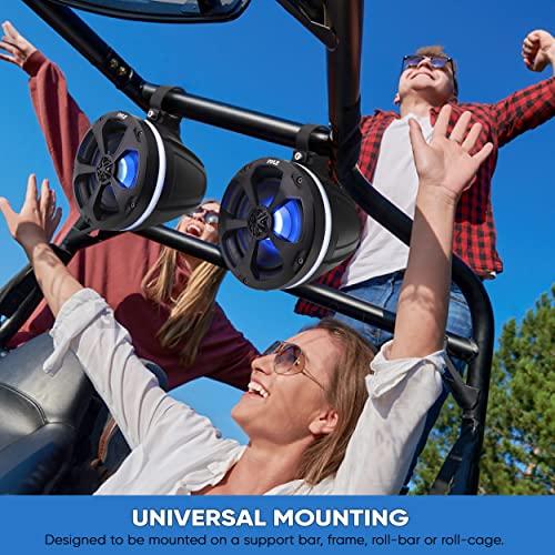 Pyle Pyle 2-Way Waterproof Off Road Speakers - 5.25" 1000W Active Passive Marine Grade Wakeboard Tower Speakers System w/ RGB Light, Full Range Outdoor Stereo Speaker for ATV/UTV Jeep Boat - PLUTV55BTR