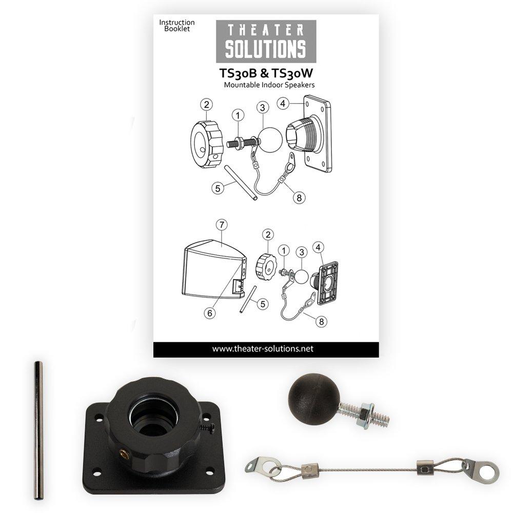 Theater Solutions Theater Solutions TS30B Mountable Indoor Speakers Black Bookshelf 4 Pair Pack