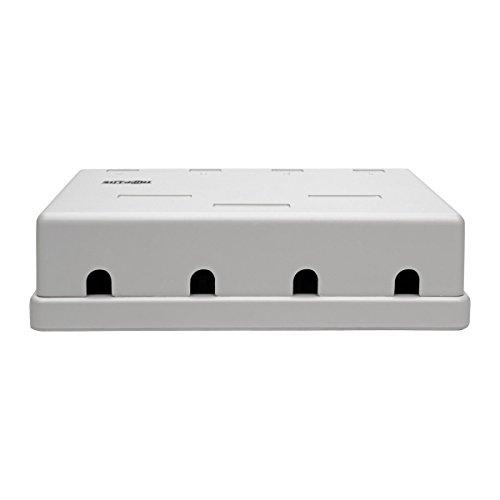 Tripp Lite Tripp Lite Pre-Configured 4-Port Cat6/Cat5/Cat5e Ethernet Unshielded Surface-Mount Box, 110 IDC Punchdown RJ45 White, 3-Year Warranty (N236-004-WH)