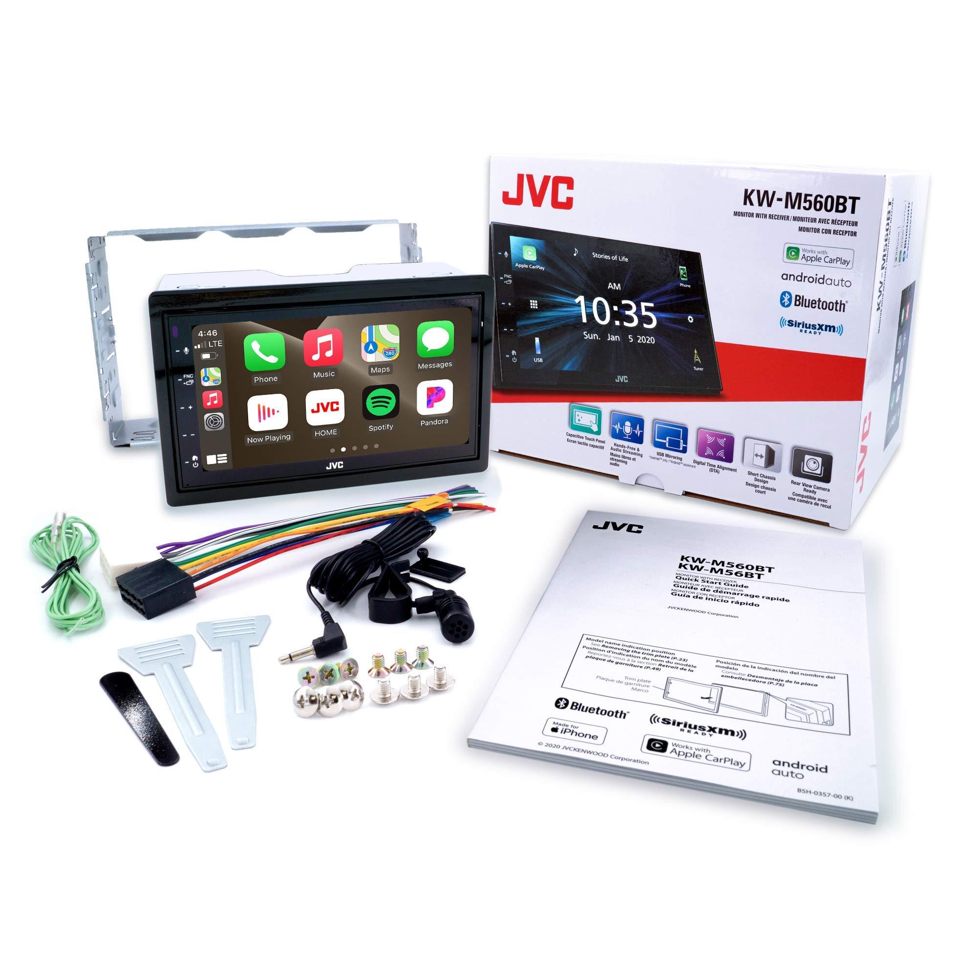 JVC JVC KW-M560BT Apple CarPlay Android Auto Multimedia Player w/ 6.8\" Capacitive Touchscreen, Bluetooth Audio and Hands Free Calling, MP3 Player