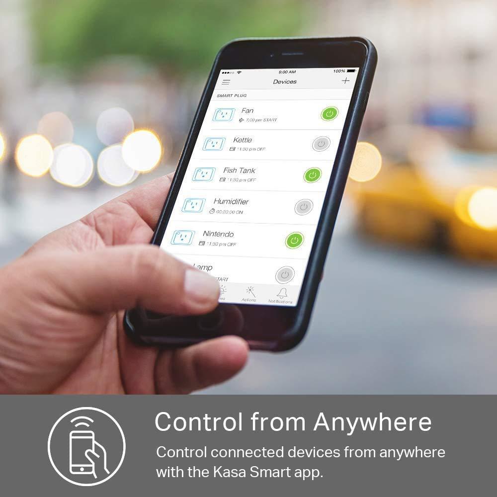 Kasa Smart Kasa Smart WiFi Plug by TP-Link - Smart Plug, No Hub Required, Works with Alexa and Google (HS100), white, 1 Pack