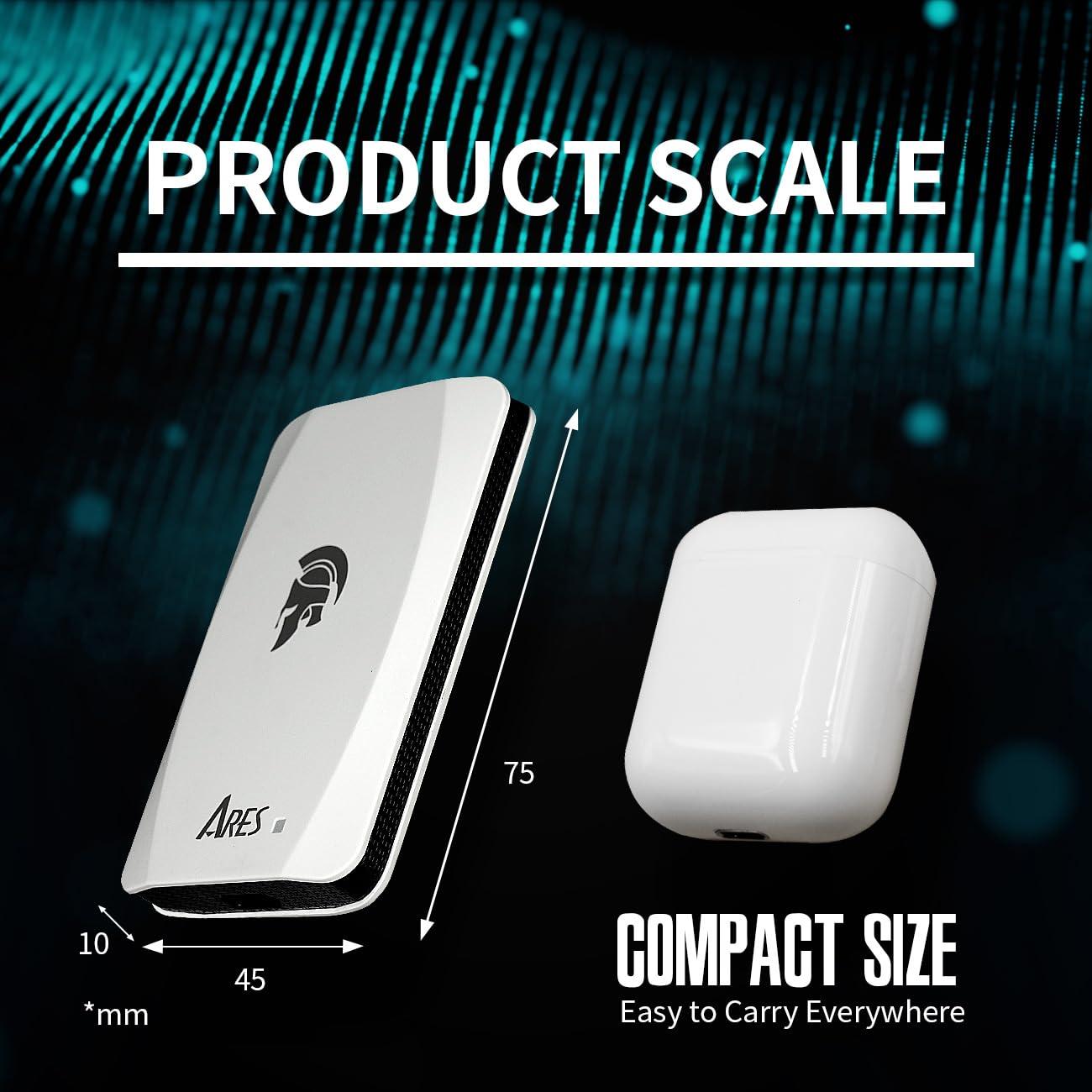 DATO DATO External SSD 1TB, Portable SSD External Solid State Drive, USB 3.2 Gen 2x1 Type C Up to 1050/1000 MB/s, Super Light and Compact Portable Solid State Drive - ARES Torch