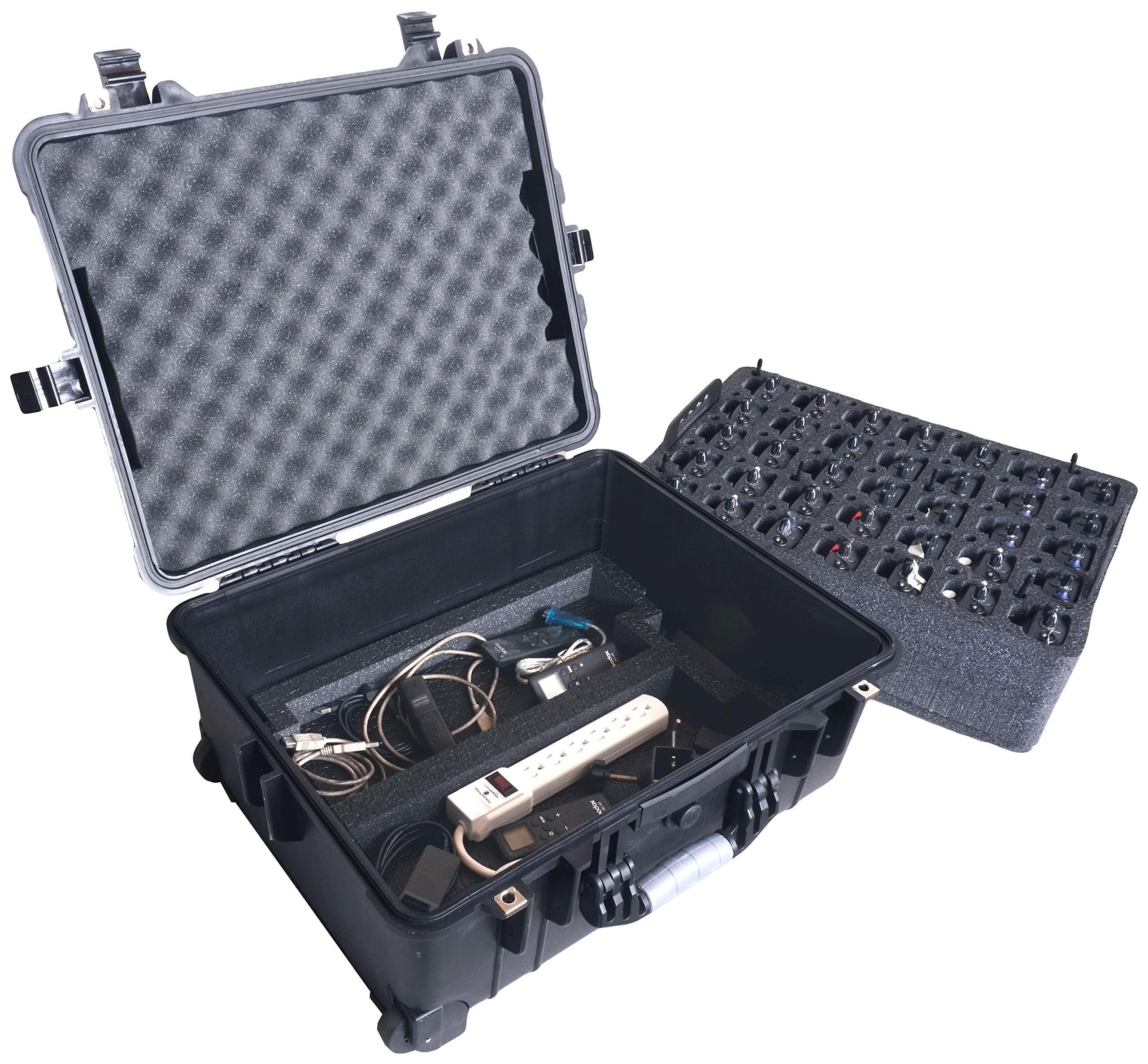 Case Club Case Club Case fits 35 Motorola R2 / CP200 / XPR 3500e Two-Way Radios in Pre-Cut Heavy Duty Wheeled Waterproof Case