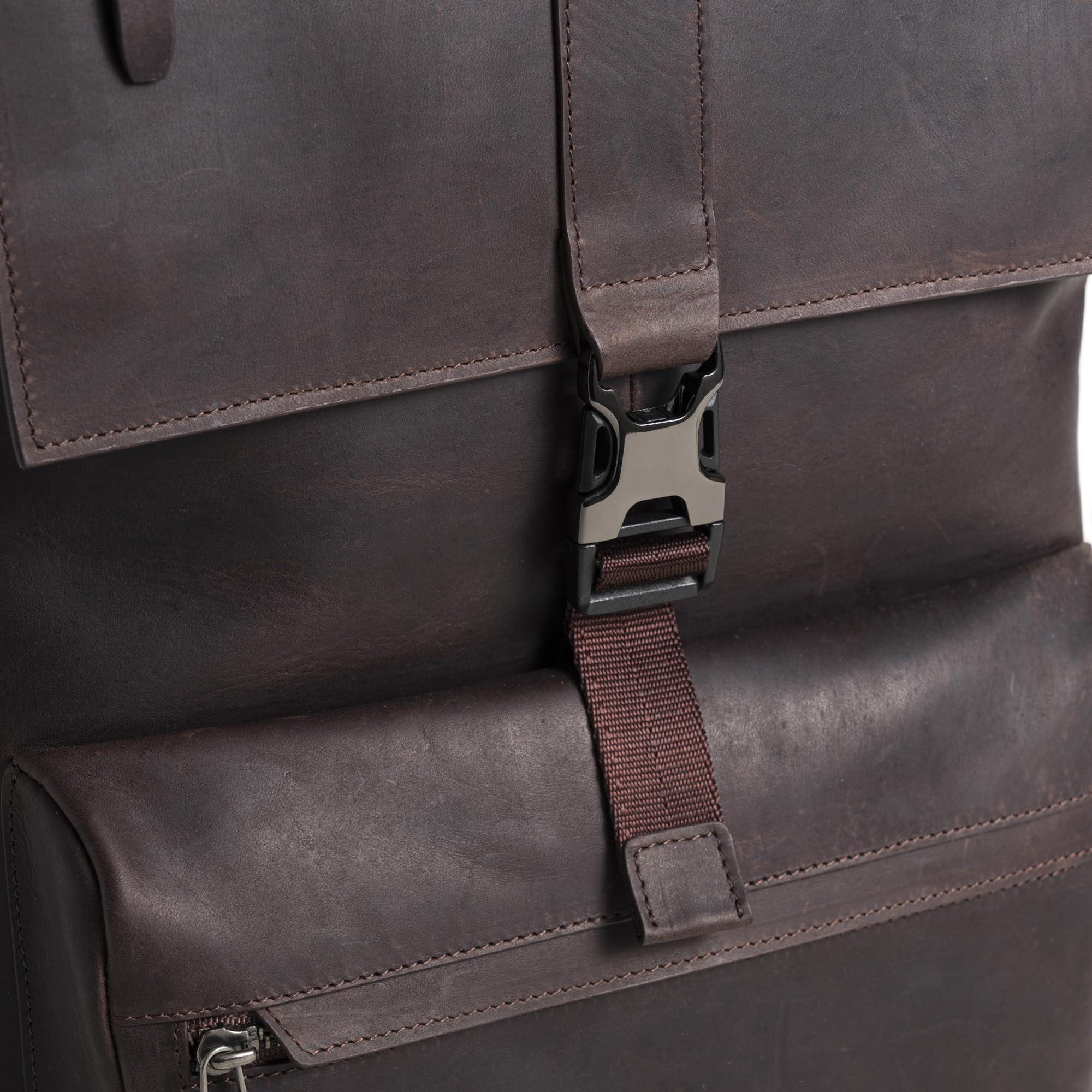 VELEZ VELEZ Dark Brown Top Grain Leather Backpack for Men and Women - 17 Inch Laptop Bag for Work - Handmade Business Bookbag With Large Capacity - Mens Computer Travel Shoulder Bags Shoulder Bags