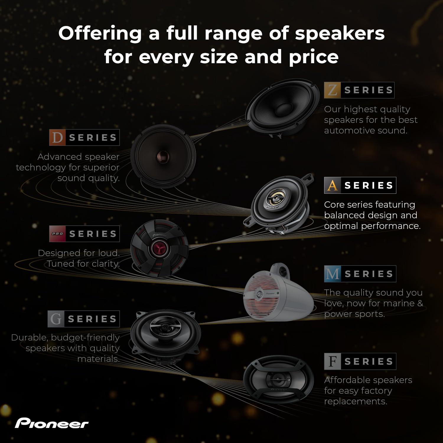Pioneer Pioneer A-Series MAX TS-A693CH 6 x 9 2-Way Speakers (Pair) 450W Max, Balanced Sound + Smooth Treble, Enhanced Bass, Ideal Factory Upgrade, Installation Adaptors Included