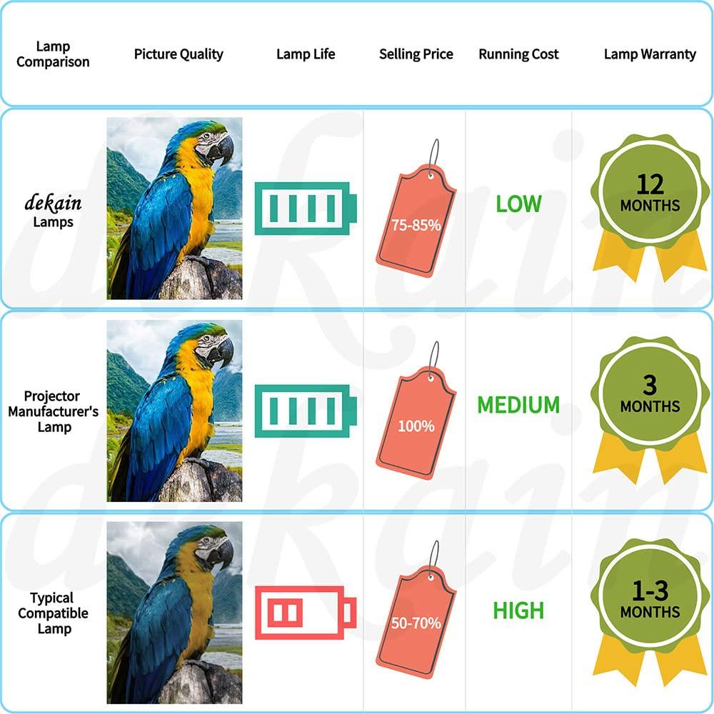 Dekain Dekain Projector Lamp Replacement for PK-L3310U JVC DLA-SH7 DLA-SH7NLG DLA-VS4800 Powered by Philips UHP 330W OEM Bulb - 1 Year Warranty