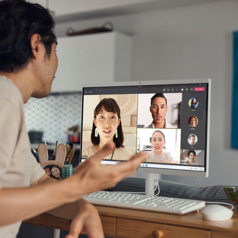 HP HP All-in-One Desktop, 21.5\" FHD Display, Intel Celeron J4025 Processor, 16 GB RAM, 512 GB PCIe SSD, Webcam, WiFi, HDMI, Windows 11 Pro & Office Lifetime License, Wired KB & Mouse Set, Headphone Stand