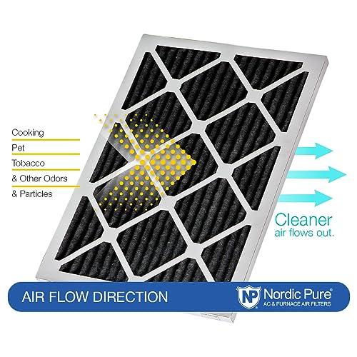 Nordic Pure Nordic Pure 20x20x1 (19 1/2 x 19 1/2 x 3/4) Pure Carbon Pleated Odor Reduction Furnace Air Filters 3 Pack