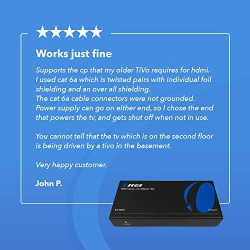 OREI OREI 1080p HDBaseT HDMI Extender over Cat5e/6 Ethernet LAN cable - Up to 500 Feet, Supports HDCP 1.4, Bi-Directional IR, HDMI Loop-out, RS-232, PoC, HDMI Balun (EX-500IR)
