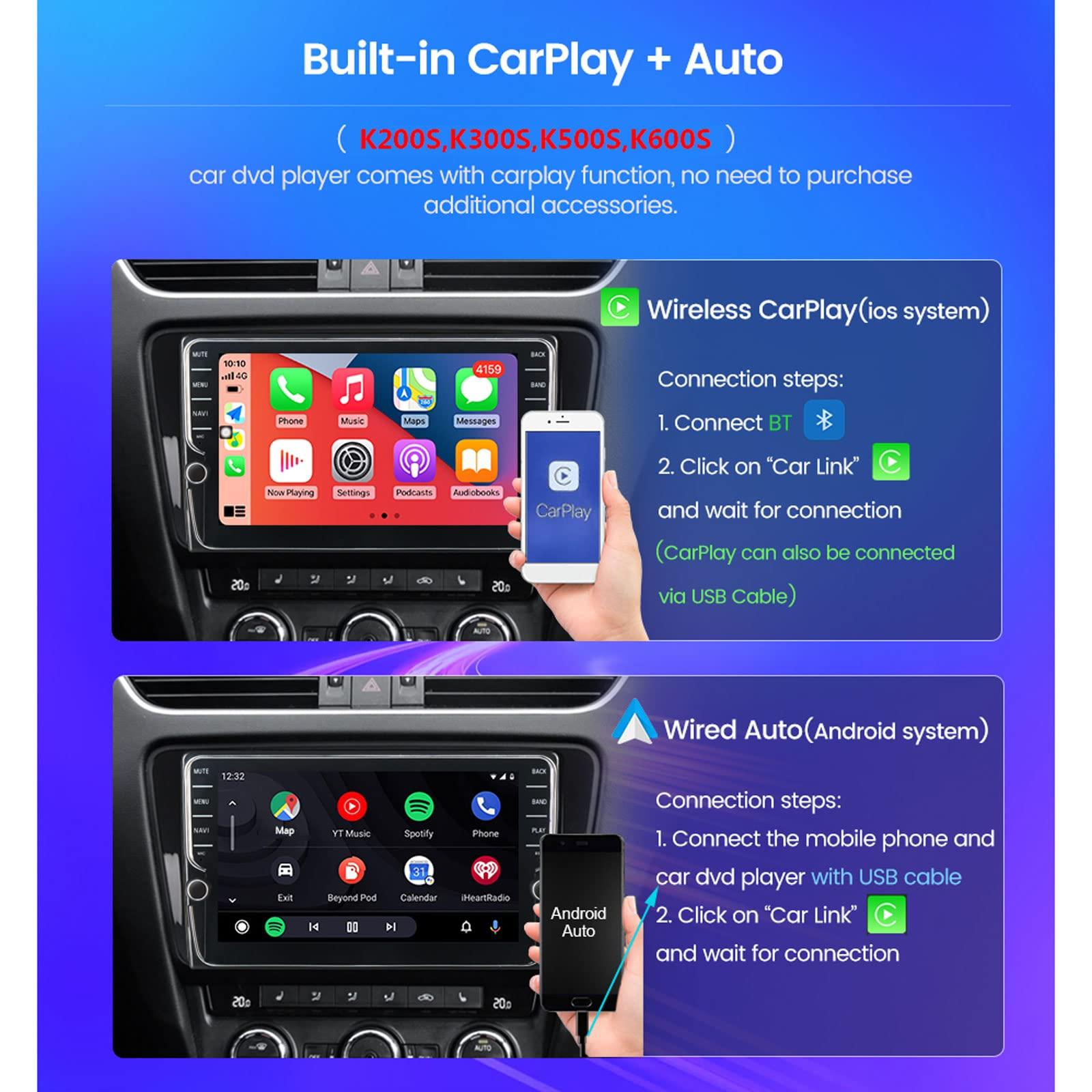 ZYLR ZYLR Double Din Car Stereo 9 Inch Touch Screen for Honda Odyssey 2015-2020 Support Steering Wheel Control/Carplay/Android Auto/DSP/RDS/FM Car Radio with Backup Camera and Adapter,K500s 4g+64g