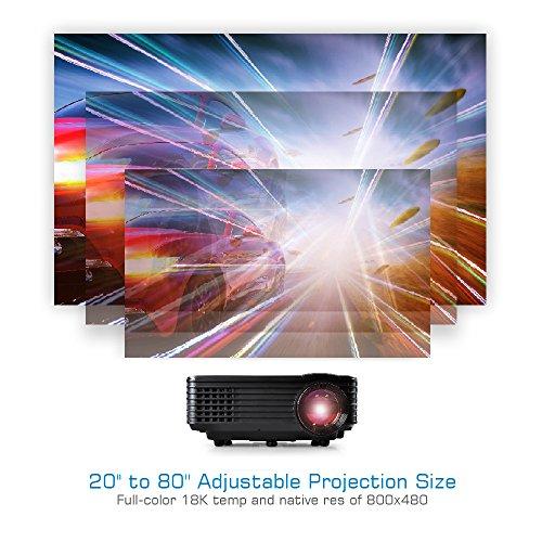 Pyle Pyle Portable Video-Projector Full HD with Remote - Home Theater-Projector Tv Digital Movie-Projector - 1080p Support 80" Led-LCD-Display USB/HDMI Mac,Computer and Laptop - Pyle PRJG88, BLACK