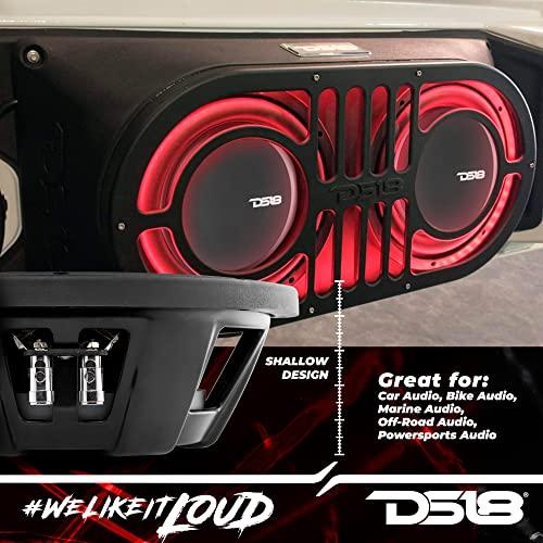 DS18 DS18 PSW10.4S 10"" Shallow Mount Subwoofer 1000 Watts Max Power 500 Watts RMS Single Voice Coil 4 OHMS Water Resistant - Best Sub for Tight Spaces in Car & Trucks - 1 Speaker, Black (Renewed)