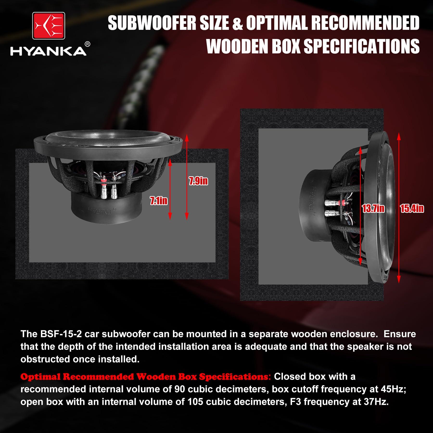 H YANKA H YANKA BSF-15-2 Car Subwoofer paired with The HYANKA CDP-1500D Amplifier Delivers Unmatched Audio Pleasure, Boasting Thunderous Low-Frequency Impact and Exceptional high-Fidelity Sound Quality