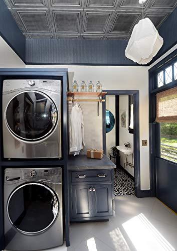 A La Maison Ceilings A La Maison Ceilings R24 Line Art Foam Glue-up Ceiling Tile (21.6 sq. ft./Case), Pack of 8, Plain White