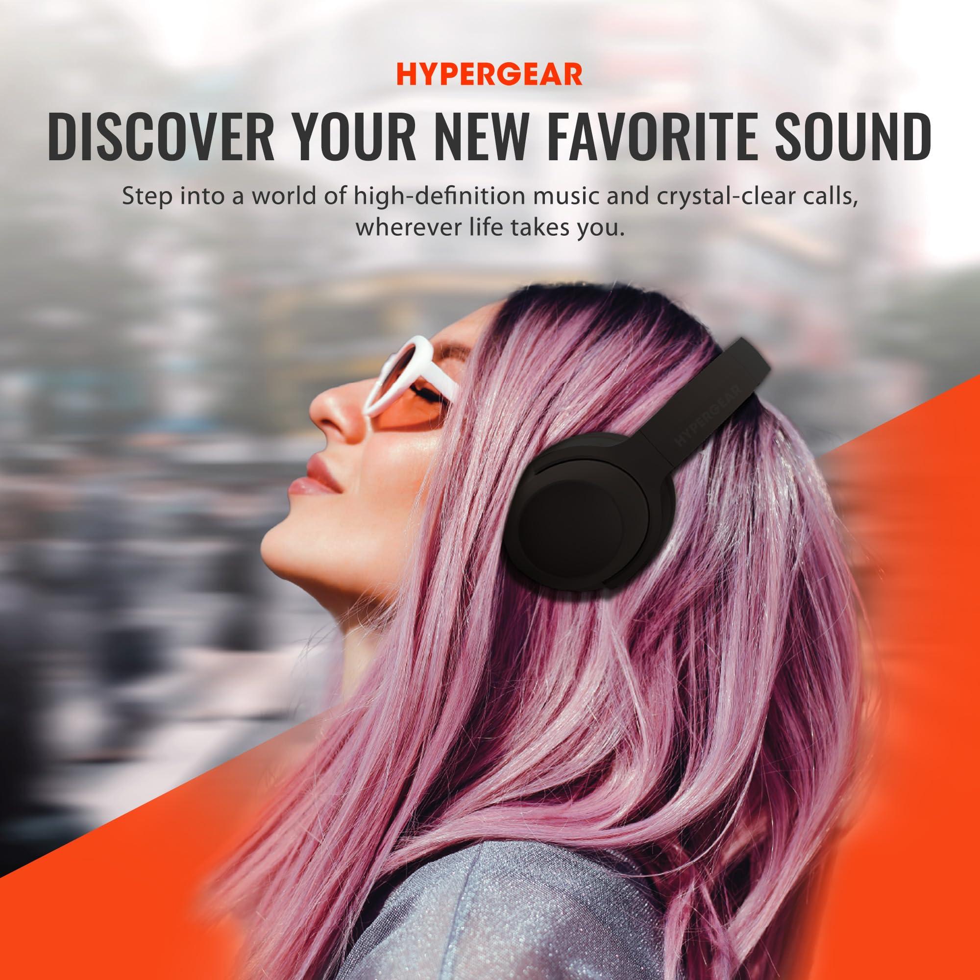 HyperGear HyperGear Stealth2 ANC Wireless Bluetooth Noise Cancelling Headphones - Over-Ear, Bluetooth HD Audio, Deep Bass, Quick Charge, Dual Noise Cancelling Mics, Wireless Sound Technology - Black