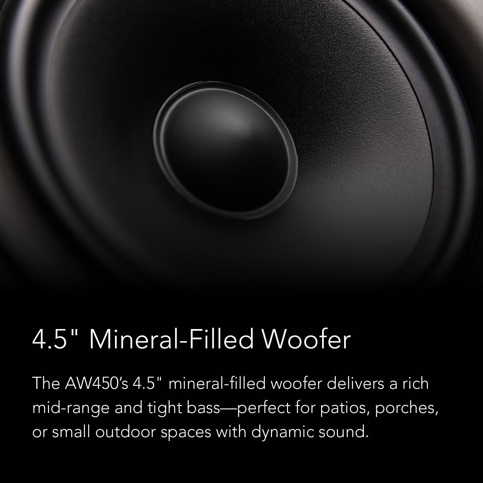 Definitive Technology Definitive Technology Dymension AW-450 Outdoor Speaker (White, Pair), Two-Way Surface Mount Wired Speakers, 4.5" Woofer, 1 Tweeter, & 4.5"x6 Passive Bass Radiator, IP66 All-Weather Outdoor Speakers