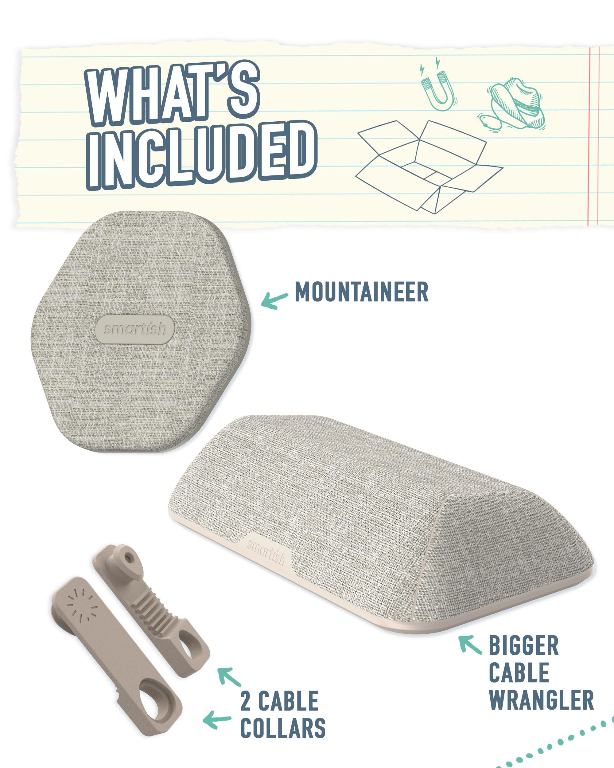 Smartish Smartish Bigger Cable Wrangler + Mountaineer MagSafe Wall Mount Bundle - Stick on Adhesive Phone Holder with Extra Strength Magnet for Apple MagSafe Accessories - Lightly Toasted Beige