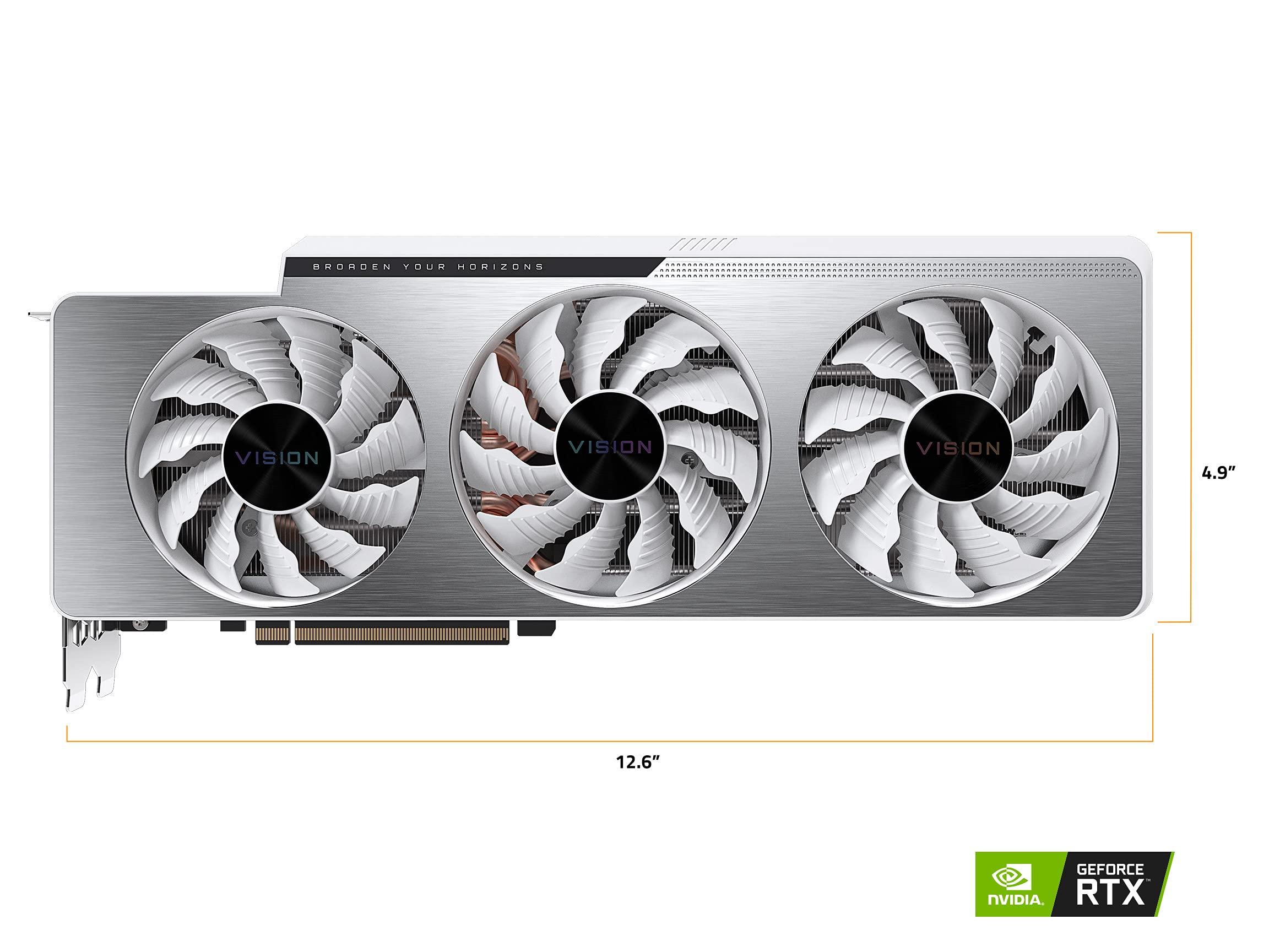 GIGABYTE GIGABYTE GeForce RTX 3070 Ti Vision OC 8G Graphics Card, WINDFORCE 3X Cooling System, 8GB 256-bit GDDR6X, GV-N307TVISION OC-8GD Video Card