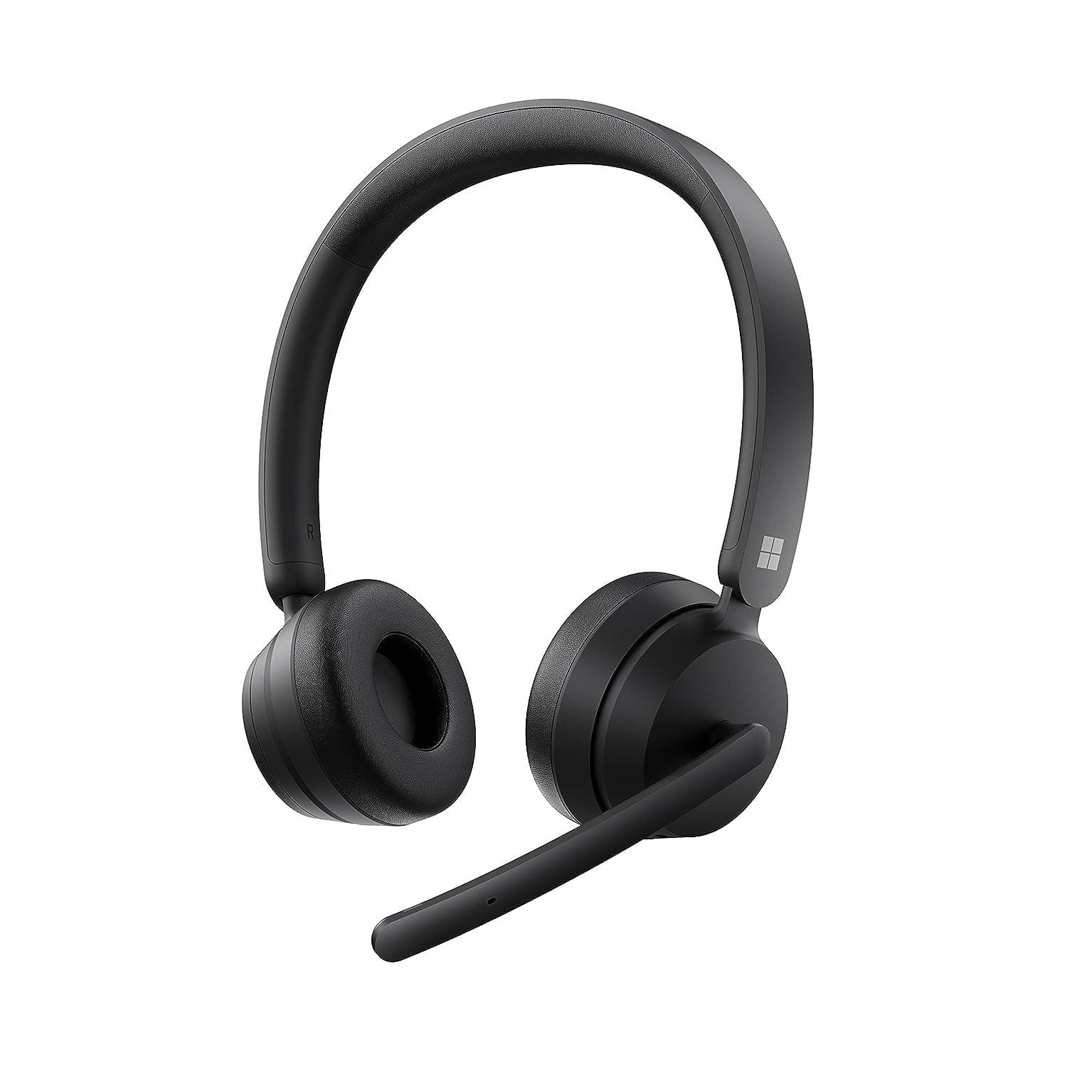 Microsoft Microsoft Modern - Wireless Headset,Comfortable Stereo Headphones with Noise-Cancelling Microphone, USB-A dongle, On-Ear Controls, PC/Mac - Certified for Microsoft Teams,Black