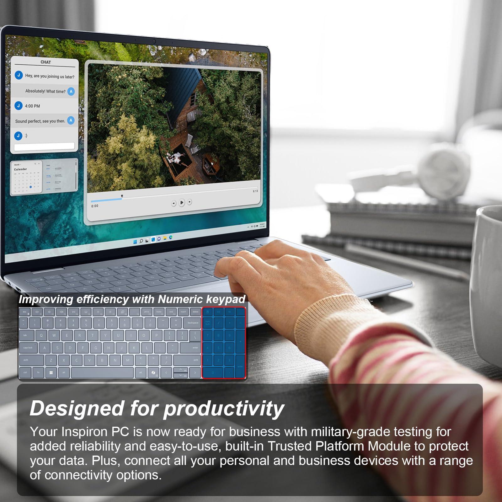 Dell Dell Inspiron 16 Business Laptop,16" 16:10 FHD+ (1920 x 1200),AMD Ryzen 7-8840U,16GB DDR5 RAM,1TB SSD,Backlit Keyboard,WiFi 6,Microsoft Office Lifetime License & Designed Mouse,Win 11 Pro