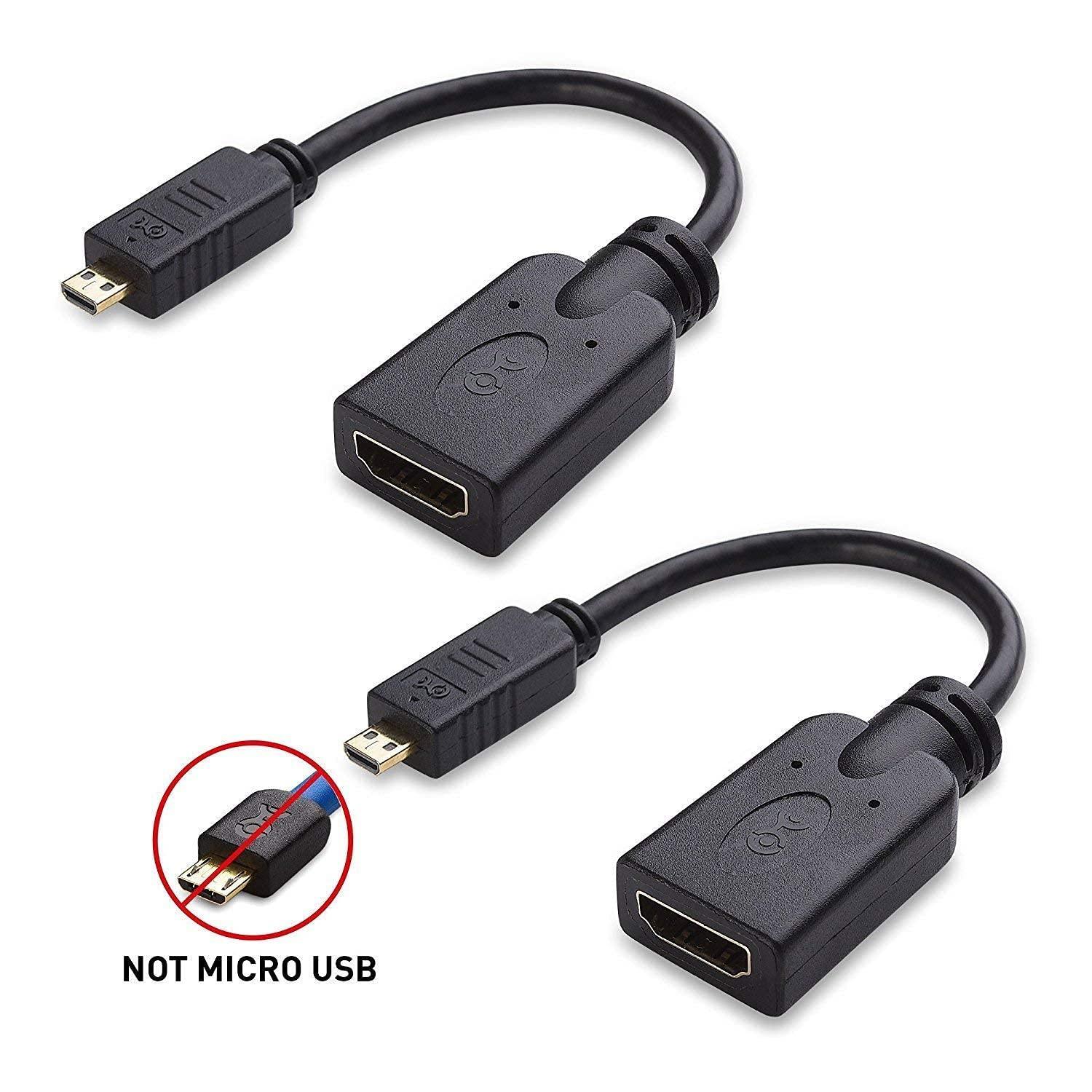 Cable Matters Cable Matters High Speed HDMI to Mini HDMI Cable (Mini HDMI to HDMI) 4K Resolution Ready 15 Feet & 2-Pack Micro HDMI to HDMI Adapter