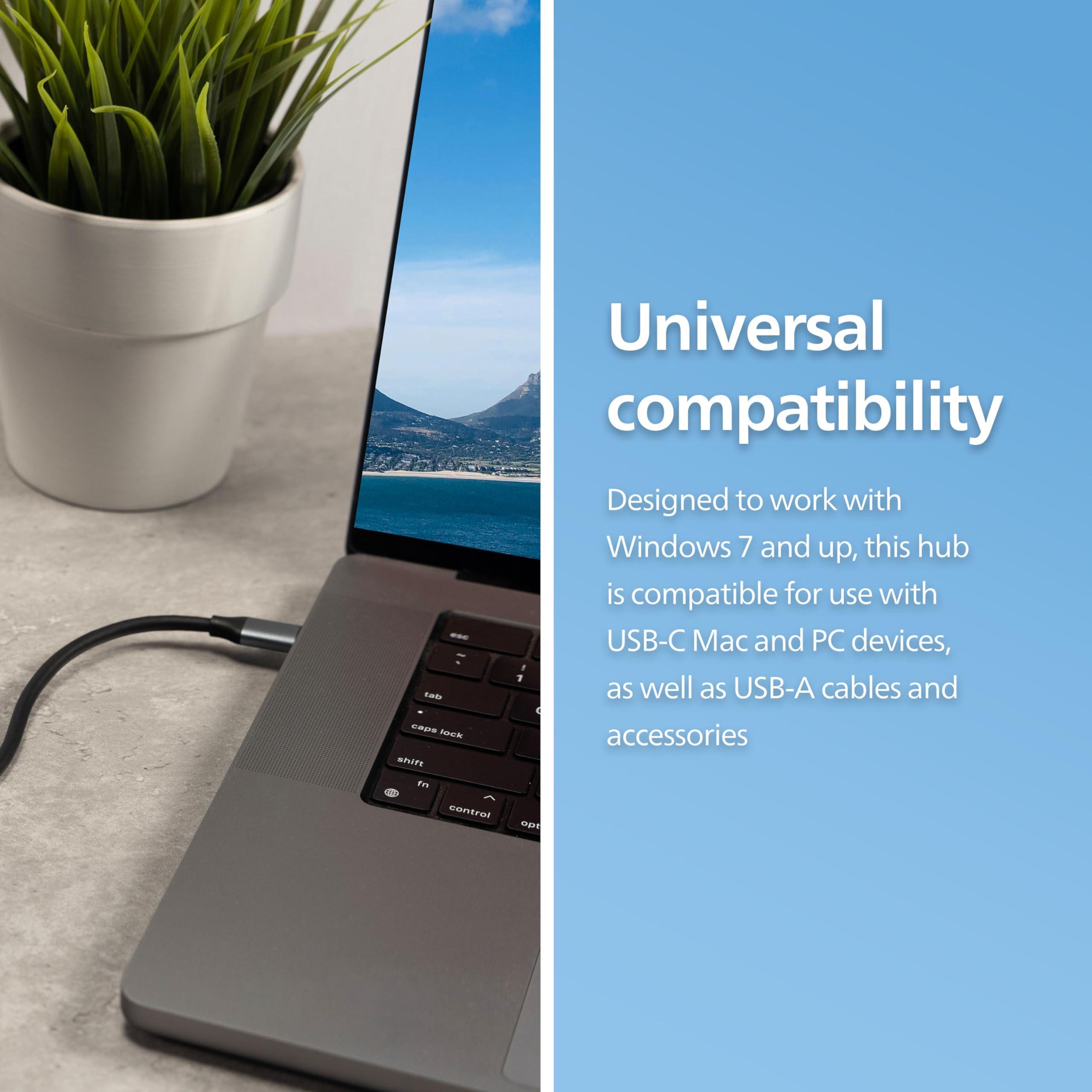 PHILIPS PHILIPS USB C to USB Hub for Laptop, 4 USB 2.0 Ports, USB C Hub Multiport Adapter for MacBook Pro, MacBook Air, 480 Mbps Data Transfer Speed, USB C Laptops Docking Station, SWL3573S/37