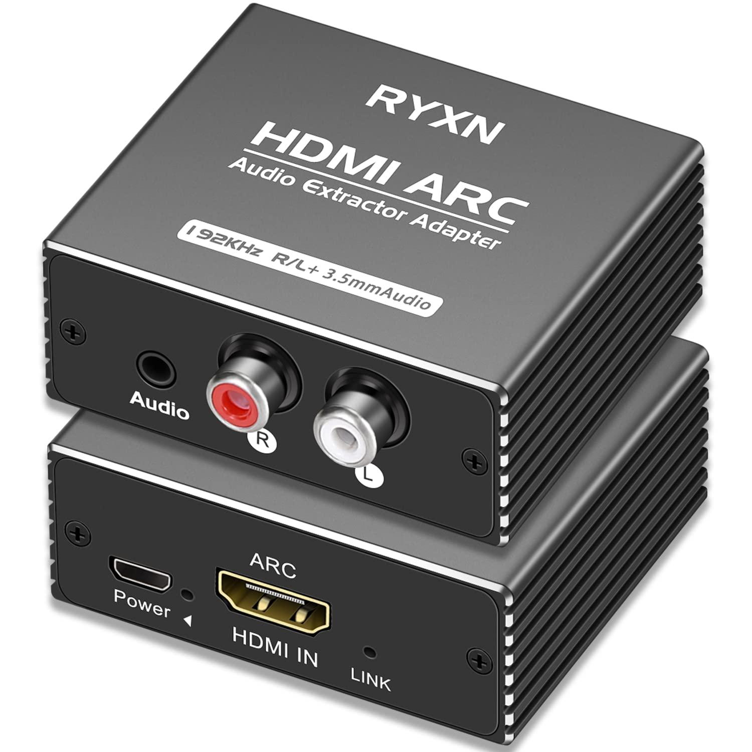 RYXN HDMI ARC Audio Extractor 192KHz, and HDMI Splitter 1 in 4 Out Support 4K@60Hz