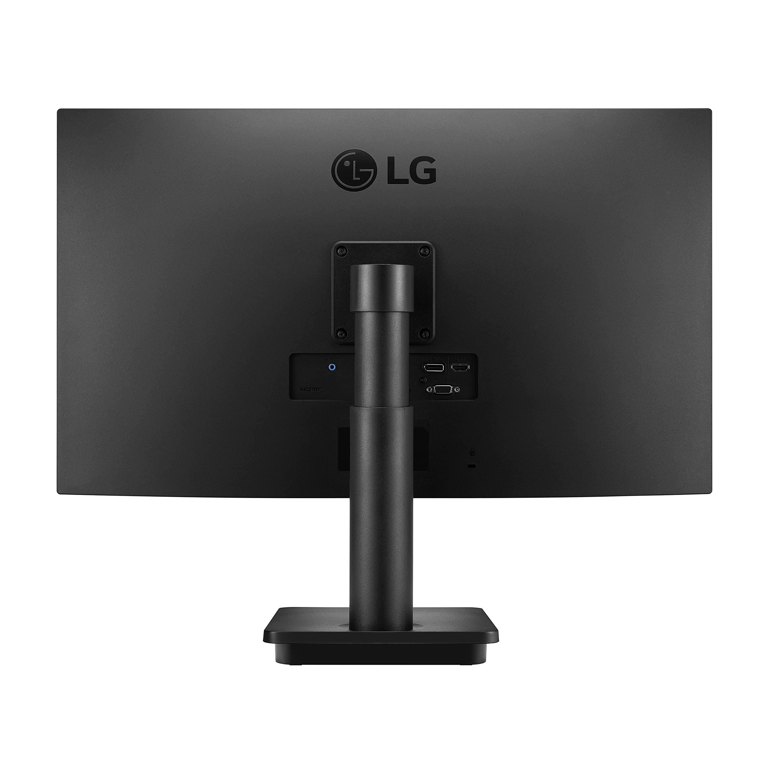 LG LG FHD (1920 x 1080) 27 Inch Computer Monitor, IPS, AMD FreeSync, 3-Side Borderless Design, Tilt/Height Adjustable Stand, 75Hz, 5ms, OnScreen Control, HDMI, DisplayPort, D-Sub, 27MP450-B, Black