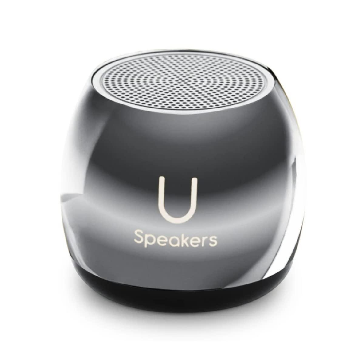 Fashionit U Speakers Micro Portable Wireless Bluetooth Speaker with Mic & Selfie Remote Control Hematite Mirror Active Lifestyle Travel Bundle with Insulated Galaxy Far Away Trendy 16 oz. Canteen Bottle Silver