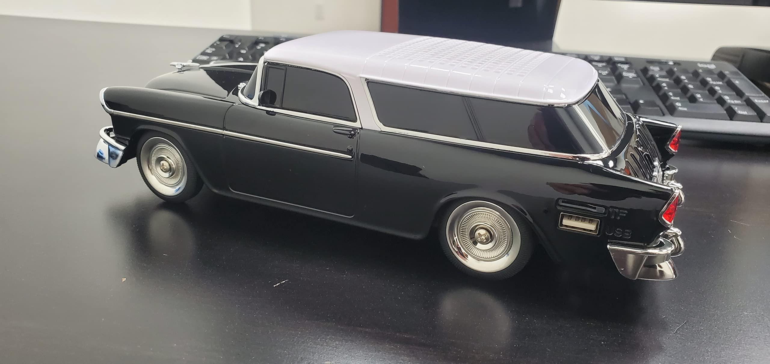 Audiobox Audiobox 1955 Bel Air Bluetooth Speaker Car Replica Retro Ride with FM Radio, USB, SD, AUX Input for Office, Home, Garage (Black)