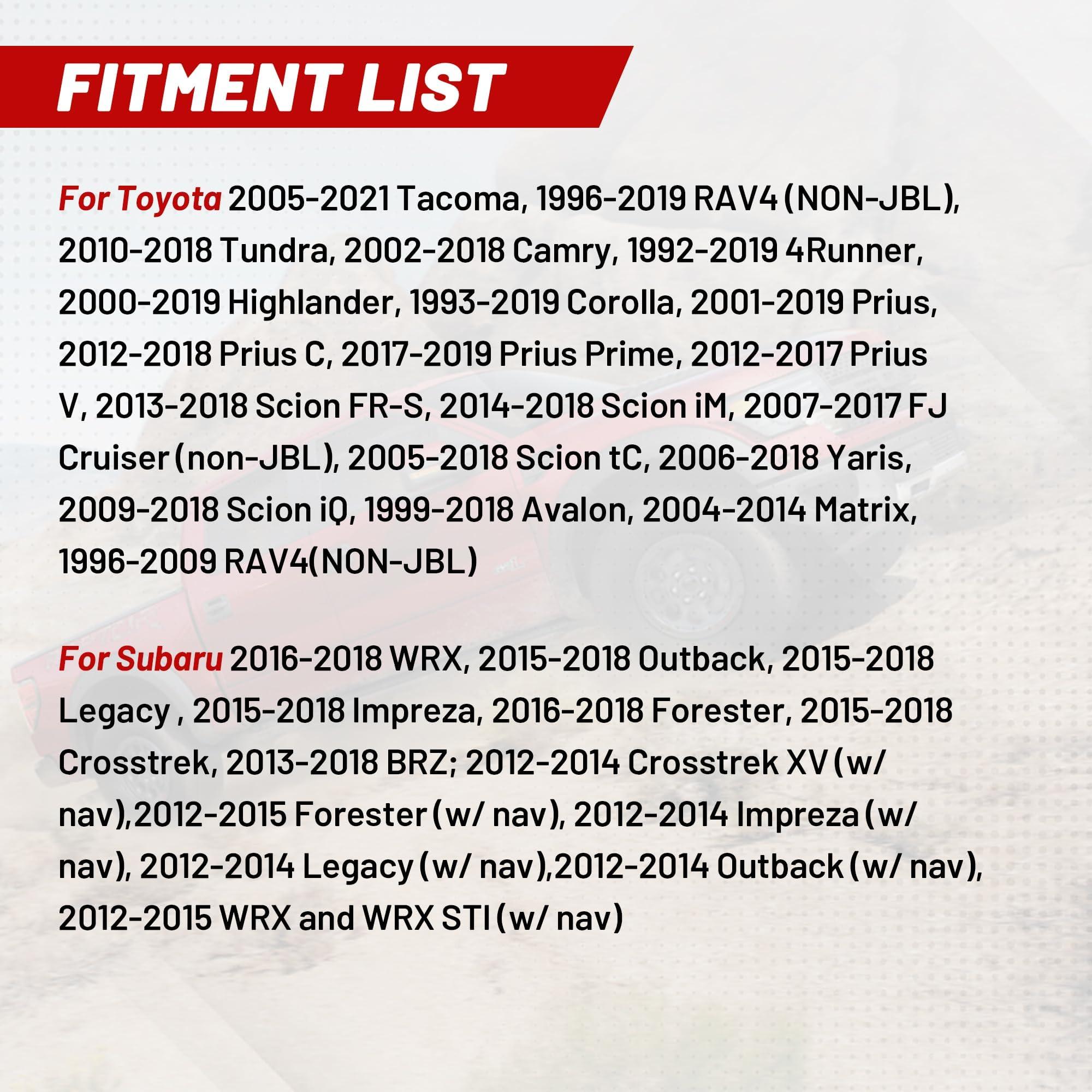 RED WOLF RED WOLF Car Radio ISO Wiring Harness Compatible with Toyota 2005-2020 Tacoma, 1996-2009 RAV4, 2004-2018 Tundra, Subaru 2014-2019 WRX Forester Non JBL System Aftermarket Stereo ISO Wire Cable Plug