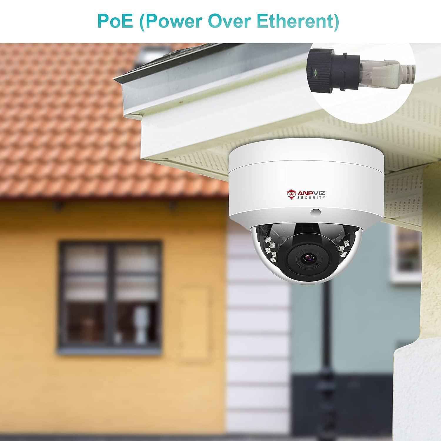 Anpviz Anpviz 5MP PoE IP Dome Camera with Audio/Mic, IP Security Camera Outdoor Indoor, 98ft IR Night Vision, IP66 Waterproof, 2.8mm Lens, 24/7 Recording, Human Detection, Not PTZ, NDAA Compliant (U Series)