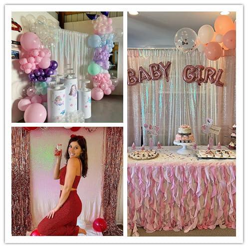 WISPET WISPET Iridescent White Sequin Backdrop Curtains 1 Panel 10FTx10FT Glitter Iridescent White Photo Backdrop Party Wedding Baby Shower Curtain Sparkle Photography Background