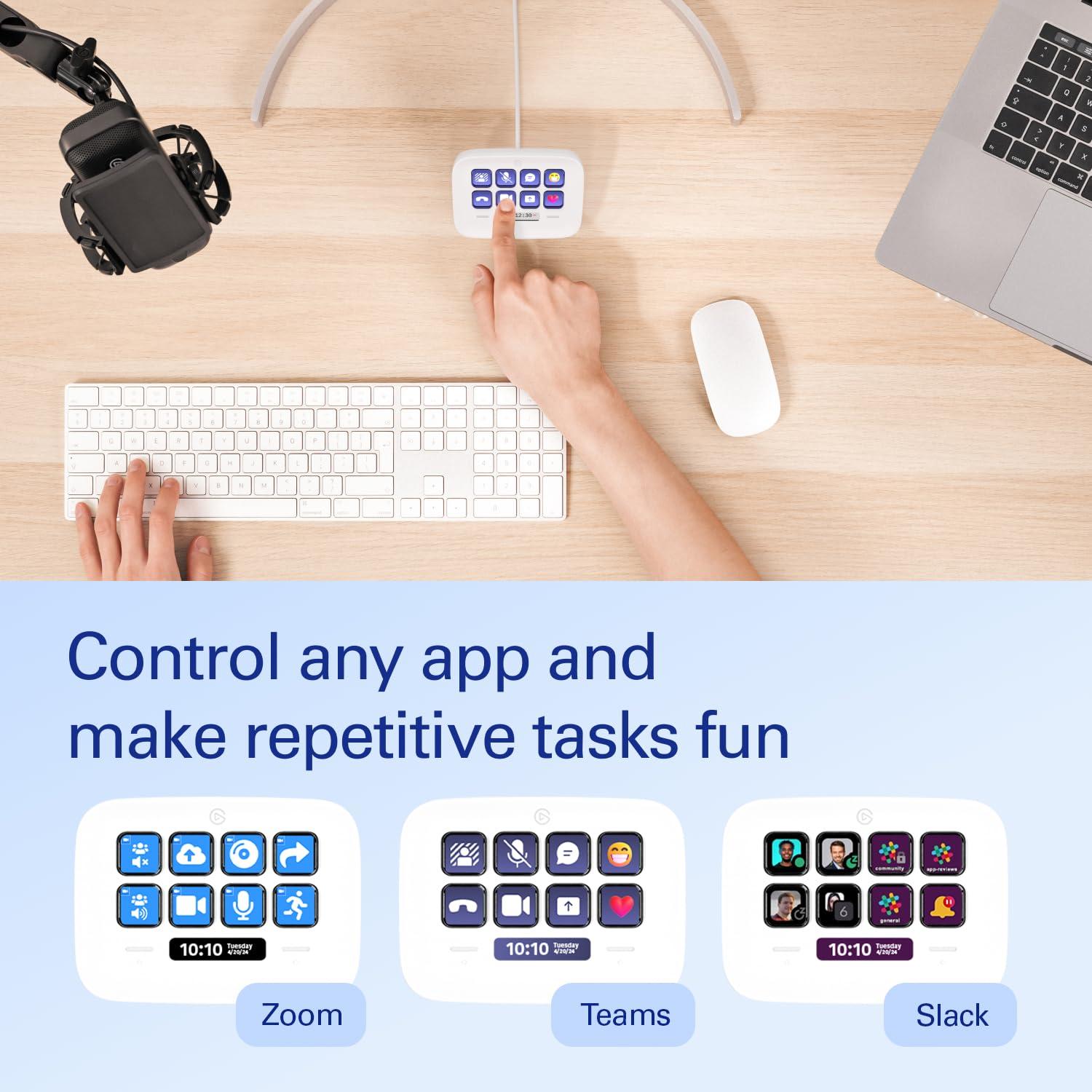 Elgato Elgato Wave Neo Facecam Key Light Stream Deck Bundle Micro USB Condensateur, Webcam Full HD, clairage Professionnel Pour Visio, 8 Touches Personnalisables