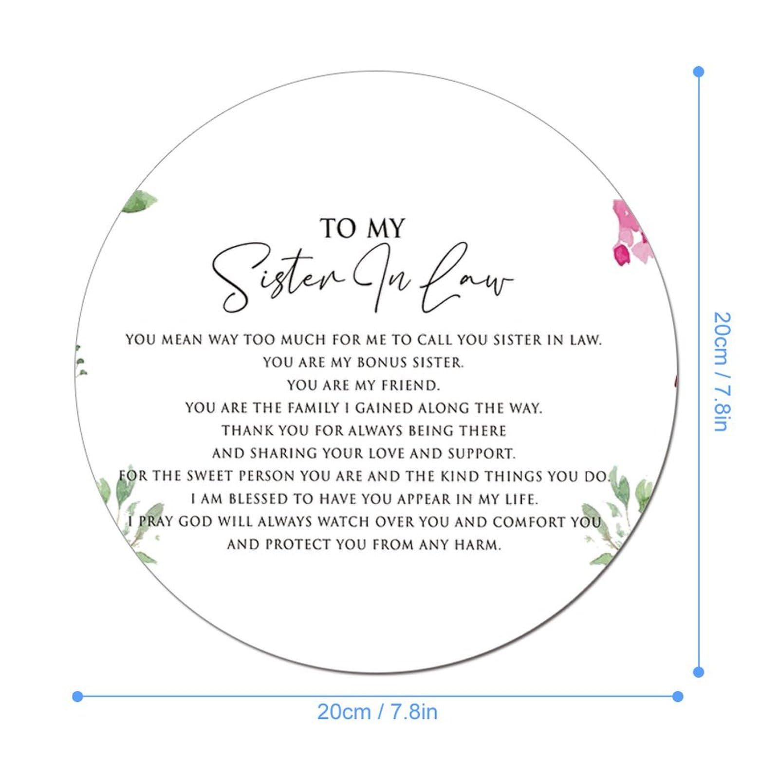 Paskond Paskond Sister in Law Gifts Sister Gifts Sisters Gifts from Sister Inspirational Thank You Birthday Gifts Watercolor Flower Internet bar Desk mat for Desktop Round Mouse Pad Decor for Sister 88 inch