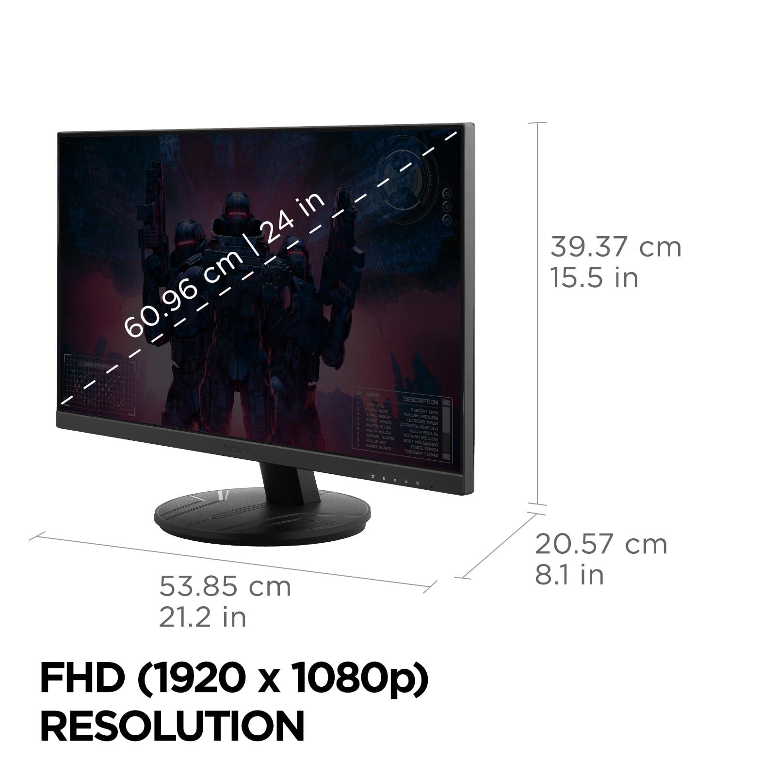ViewSonic ViewSonic VX2416A 24 Inch 1080p 1ms 120Hz IPS Gaming Monitor with Eye Care, USB C, HDMI 1.4, and DisplayPort Inputs