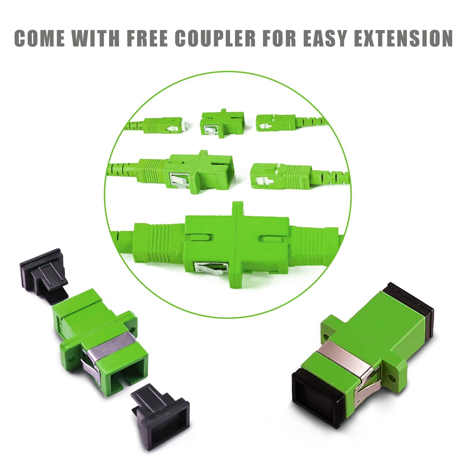 Bangun 300 Meters Low Friction Outdoor Armored SC/APC to SC/APC Fiber Optic Internet Cable, Single Mode Patch Cable, Fiber Optic Jumper Optical Patch Cord, SIMPLEX, 9/125um, OS1/OS2 Compatible, LSZH Black