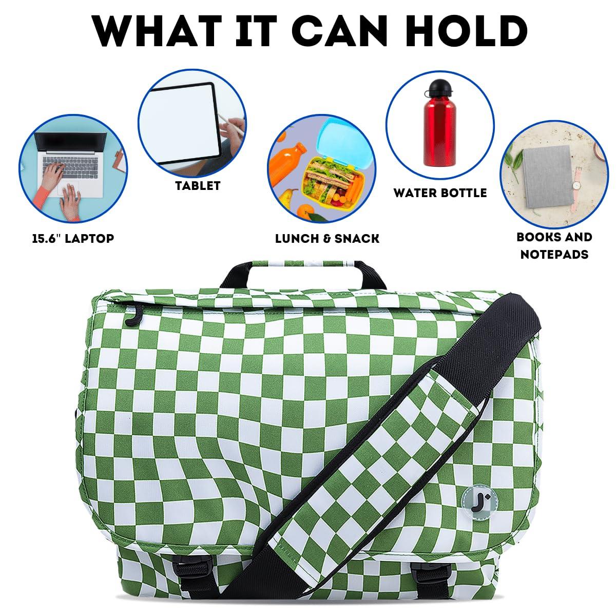 J World New York J World New York Thomas Laptop Messenger Bag for Women. Kids Computer Bookbag, Matcha Checkers, One Size