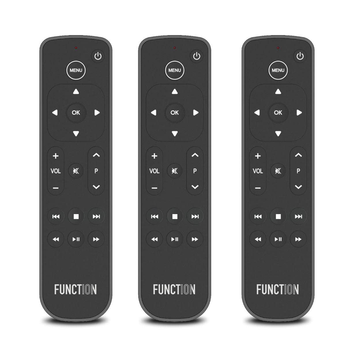Function101 Function101 F101-ATVRM 3-Pack | Replacement Button Remote for Apple TV | Infrared Connectivity | 2 AAA Batteries Included