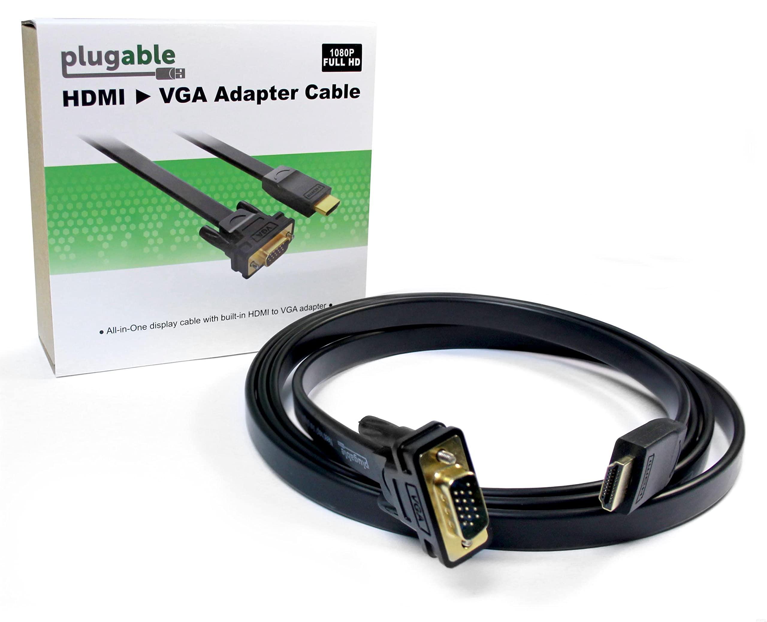 Plugable Plugable HDMI to VGA Adapter, Driverless 6 Foot (1.8 Meter) Converter Cable Supporting Up to 1920 x 1080 (60Hz)