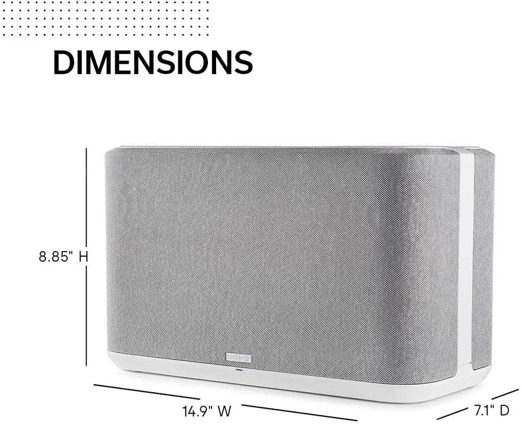 Denon Denon Home 350 Wireless Smart Speaker Powerful Stereo Sound, Wi-Fi & Bluetooth, HEOS Built-in, Alexa Built-in, Siri & AirPlay 2, Spotify Connect, Multi-Room Support, White