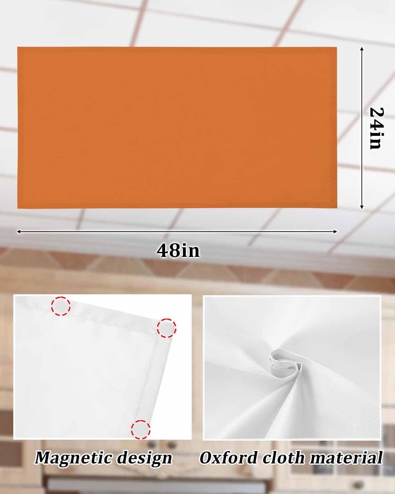 Wowouhiya Wowouhiya Fluorescent Light Cover for Ceiling, Orange Magnetic Classroom Filters 4x2 Feet, Pure Orange Decorative Covers for Office