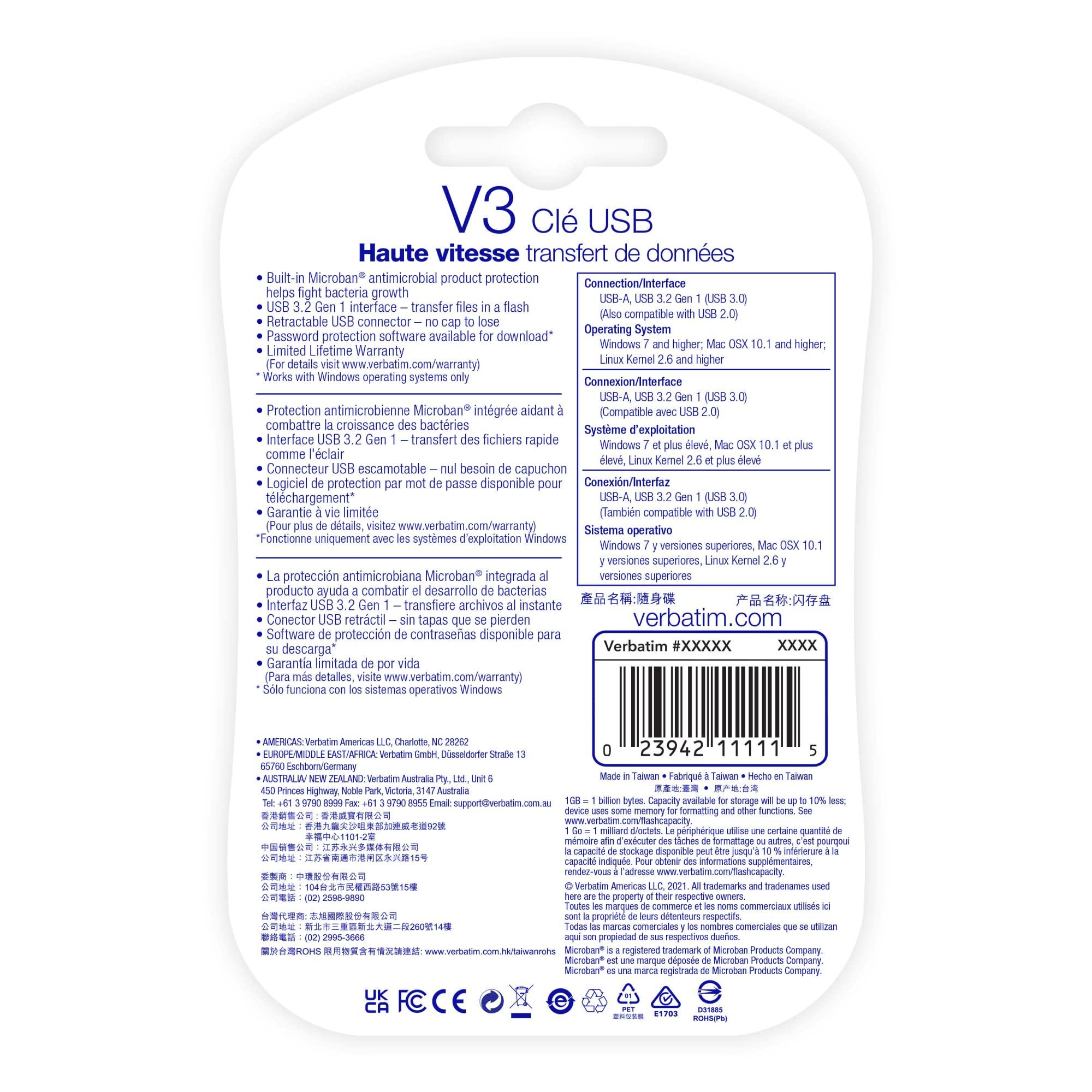 Verbatim Verbatim 32GB Store 'n' Go V3 USB 3.0 Flash Drive - Gray