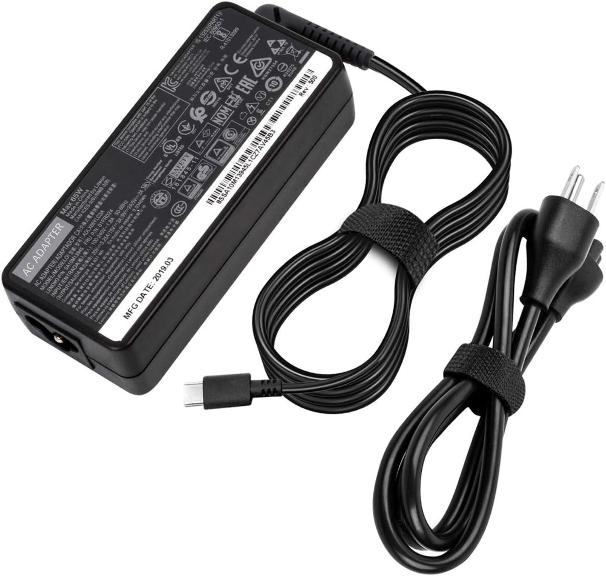 ArtiConnexl Charger for Lenovo Thinkpad T14 T14s T15 T16 P14s P15s L13 L15 L14 E14 E15 E16 X12 X13 Z13 G 1 2 3 4, P52s P53s P51s C14 C13 K14 G2 IRU Laptop 65W 45W USB C