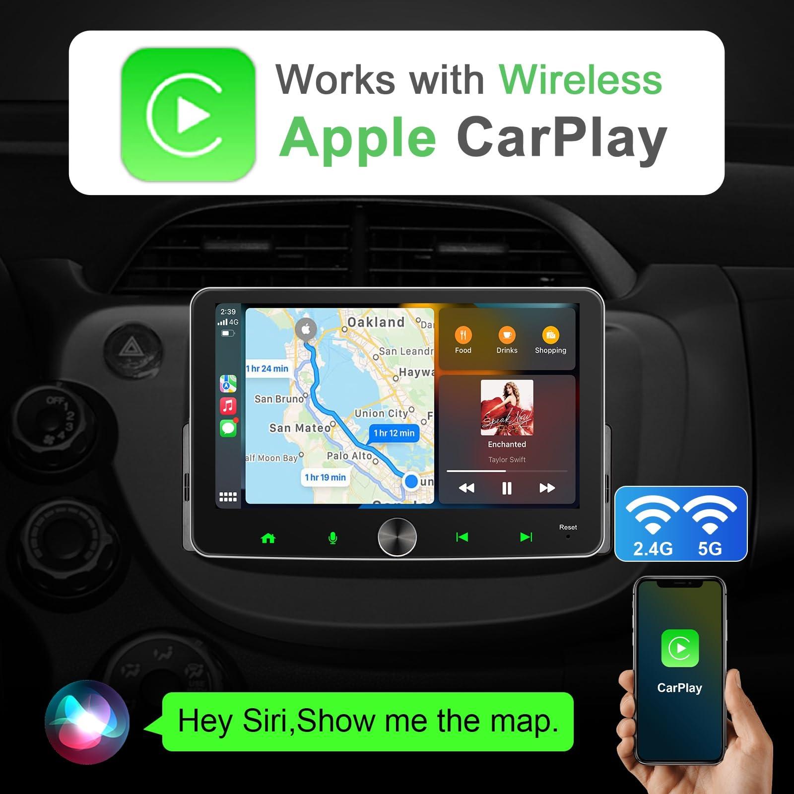 IYING Wireless CarPlay Single Din Android Auto, 4G+64G 7 Inch Touchscreen Car Stereo with Bluetooth, Wireless CarPlay, GPS Navigation WiFi AM/FM Multimedia Player Head Unit