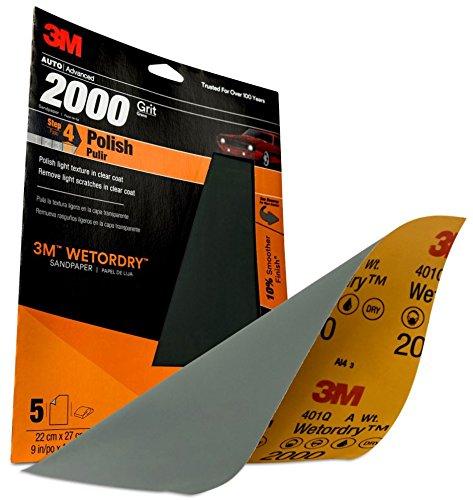 3M 3M Wetordry Sandpaper, 32044, 2000 Grit, 9 in x 11 in, 5 per Pack, 20per case