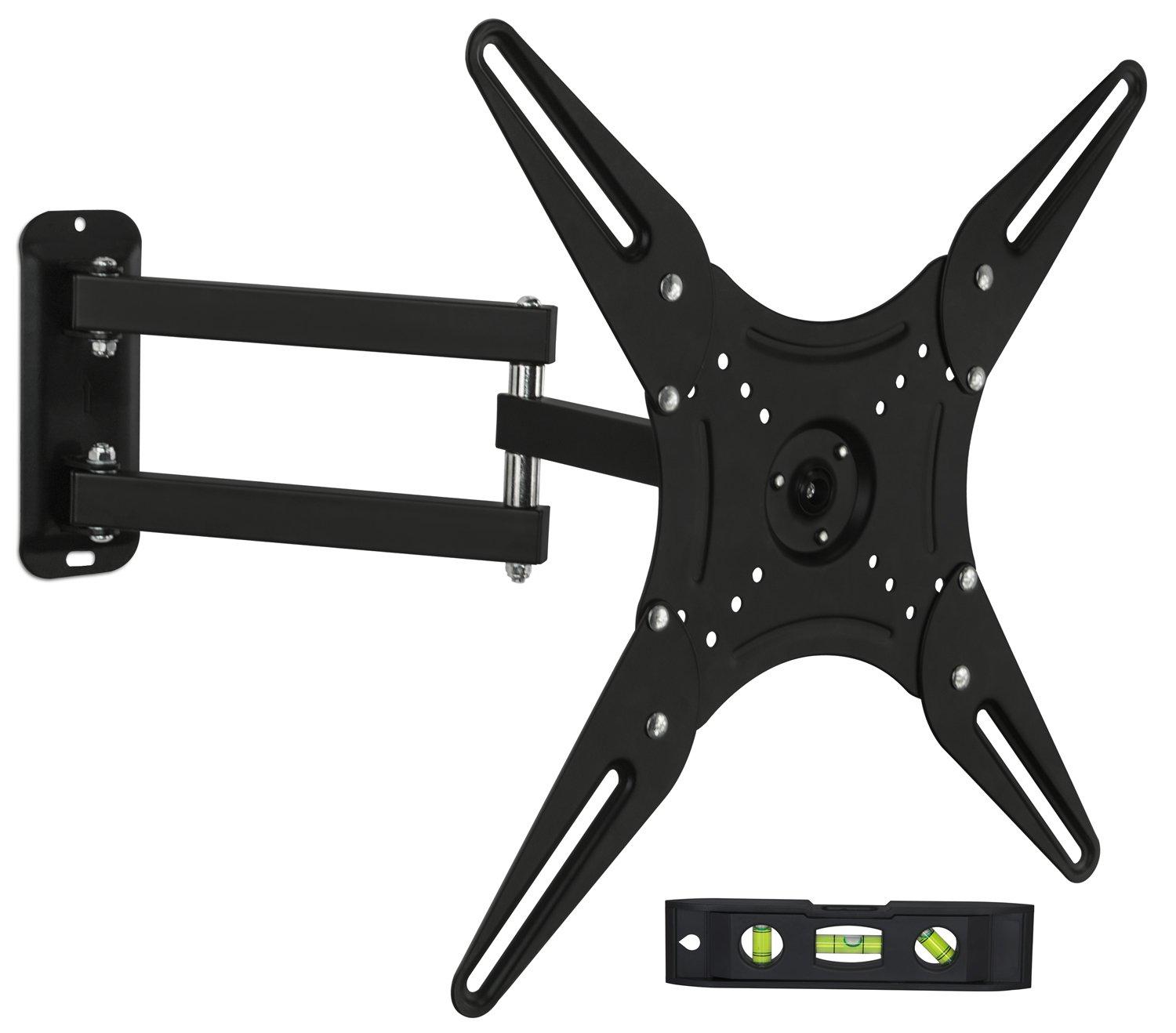 Mount-It! Mount-It TV Wall Mount Full Motion LCD, LED 4K TV Swivel Bracket for 23-55 inch Screen Size, Compatible with VESA 400x400, 66 lbs Capacity (MI-2065L), Black