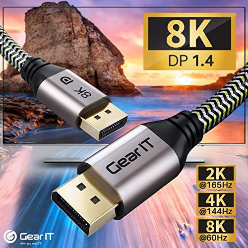 GearIT GearIT DisplayPort to DisplayPort Cable 1.4 (8K@60Hz, 4K@144Hz, 2K@165Hz), 16.5 Feet, 1 Pack