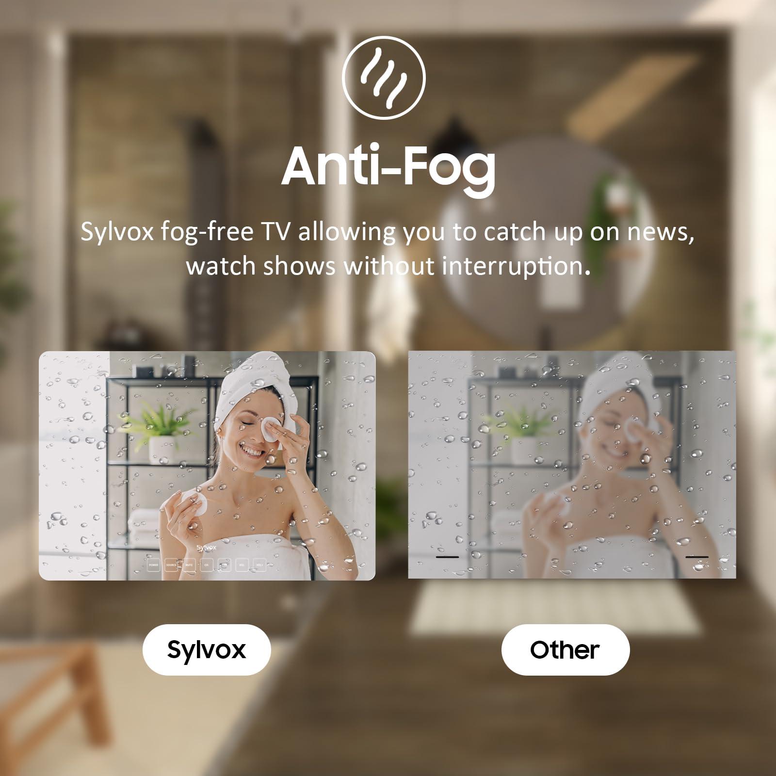 SYLVOX SYLVOX 24'' Smart Waterproof TV, Magic Mirror TV for Bathroom, 1080P, Bass Boost, IP66, Anti-Fog, Built-in APP Store, and Voice Assistant (On Wall Model)