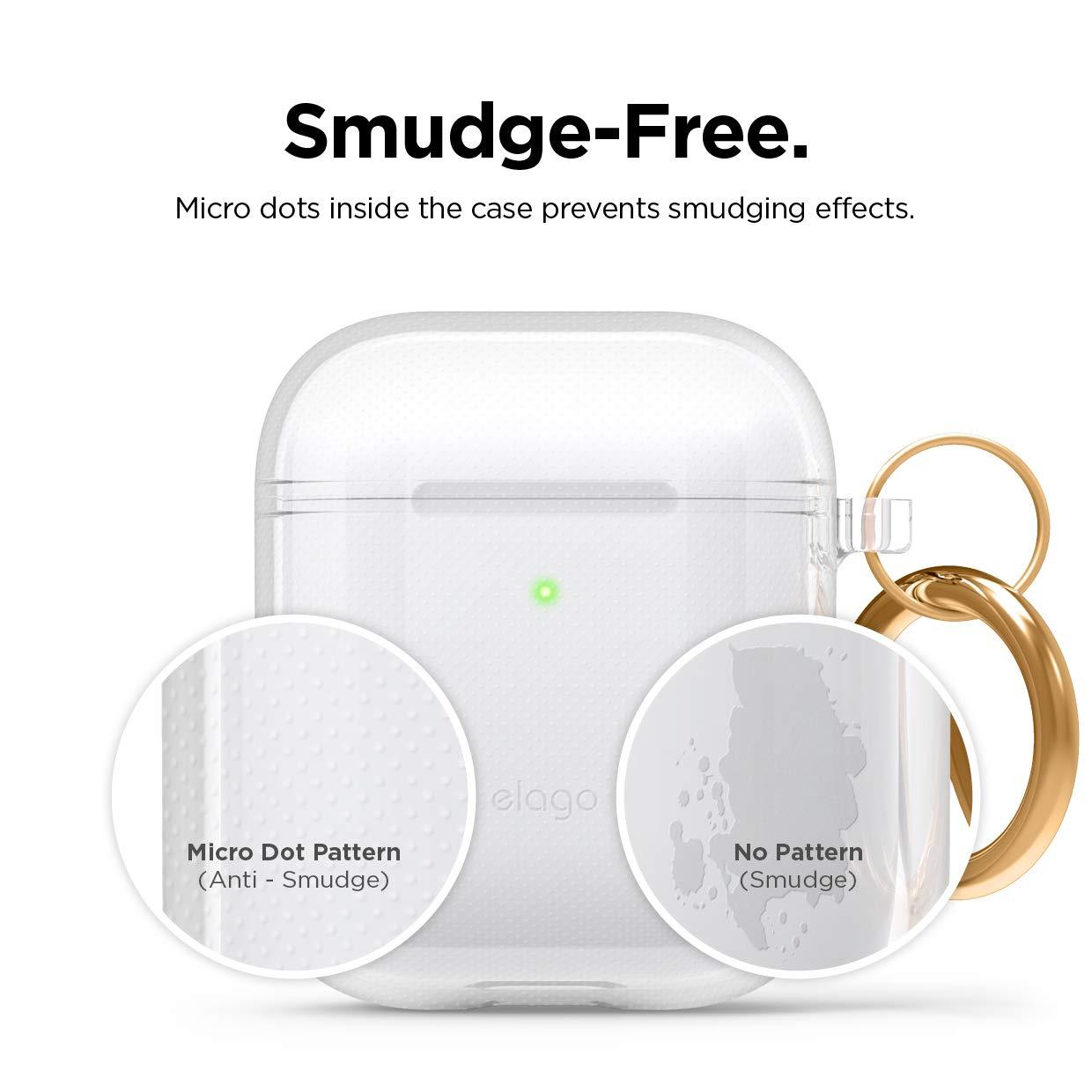 elago elago Clear Airpods Case with Keychain Designed for Apple Airpods 1 & 2 (Transparent)